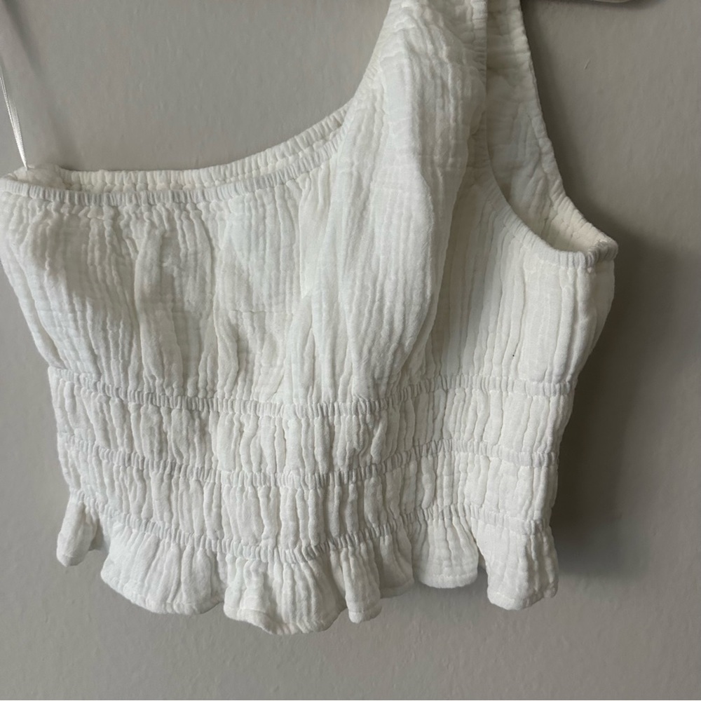 L Space Ivy One Shoulder Top Cream Gauze Beach Coastal Boho Small NWT - Picture 6 of 10
